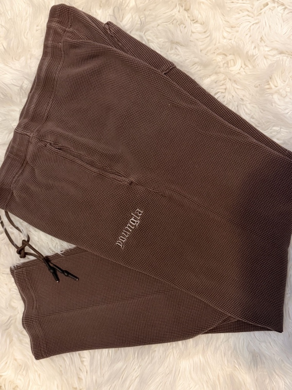 YoungLA Brown Waffle-Knit Lounge Pants